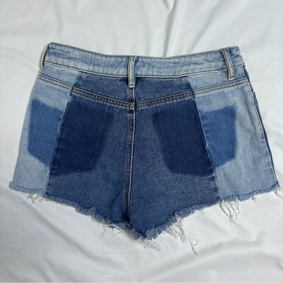 PacSun High Rise Color Block Denim Cut Off Shorts Women’s 25 - Picture 2 of 8
